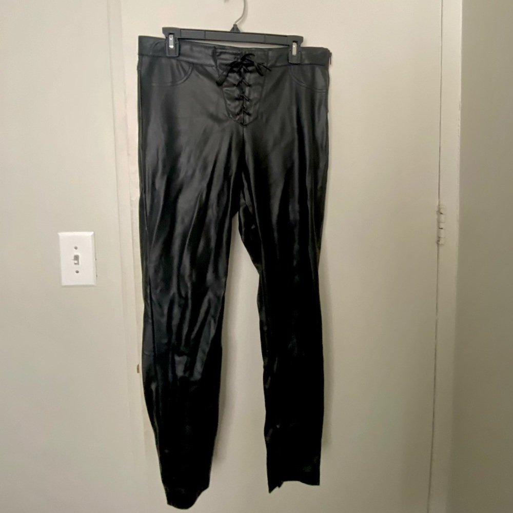 Lace up Zara leather pants